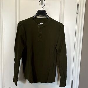 GAP Men's Dark Green Long Sleeve Henley